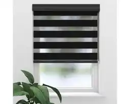 Hornbach SOLUNA Duo rolgordijn lichtdoorlatend D-R16 zwart met zwart mechaniek 60x175 cm aanbieding