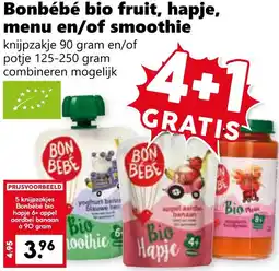 Coop Bonbébé bio fruit, hapje, menu en of smoothie aanbieding