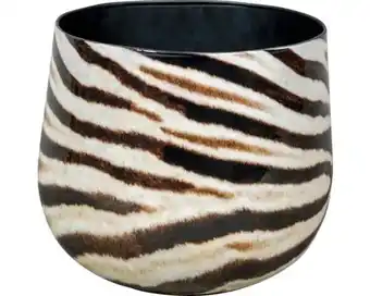 Hornbach PASSION FOR POTTERY Bloempot Zebra Metaal wit zwart Ø 20 cm H 18 cm aanbieding