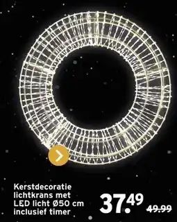 GAMMA Kerstdecoratie lichtkrans met LED licht inclusief timer aanbieding