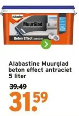 GAMMA Alabastine Muurglad beton effect antraciet aanbieding