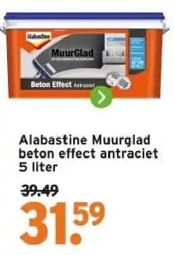 GAMMA Alabastine Muurglad beton effect antraciet aanbieding