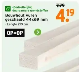 GAMMA Bouwhout vuren geschaafd aanbieding