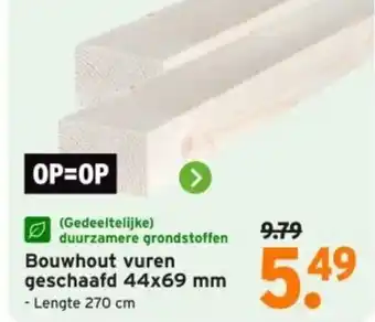GAMMA Bouwhout vuren geschaafd aanbieding