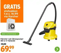 GAMMA Kärcher nat /droogzuiger WD 3 V-15/4/20 aanbieding