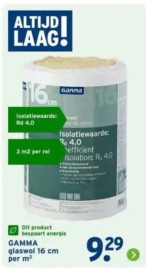 GAMMA GAMMA glaswol aanbieding