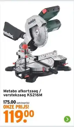 GAMMA Metabo afkortzaag / verstekzaag KS216M aanbieding