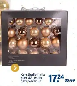 GAMMA Kerstballen mix glas 42 stuks naturel/bruin aanbieding
