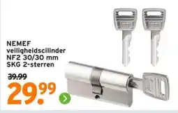 GAMMA NEMEF veiligheidscilinder NF2 30/30 mm SKG 2 sterren aanbieding