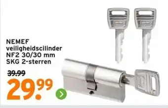GAMMA NEMEF veiligheidscilinder NF2 30/30 mm SKG 2 sterren aanbieding