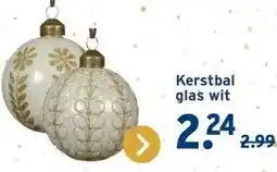 GAMMA Kerstbal glas wit aanbieding