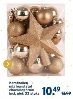 GAMMA Kerstballen mix kunststof chocoladebruin aanbieding