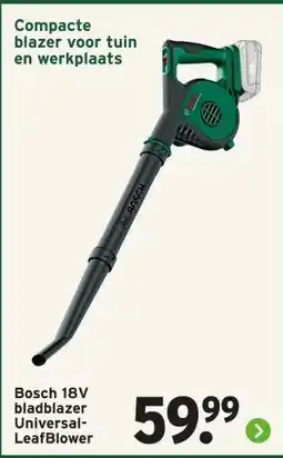GAMMA Bosch 18V bladblazer Universal LeafBlower aanbieding