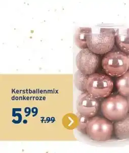 GAMMA Kerstballenmix donkerroze aanbieding