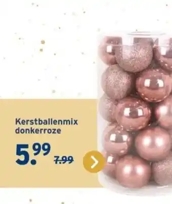 GAMMA Kerstballenmix donkerroze aanbieding