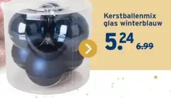 GAMMA Kerstballenmix glas winterblauw aanbieding