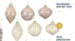 GAMMA Kerstballen glas per stuk aanbieding