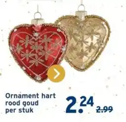 GAMMA Ornament hart rood goud aanbieding