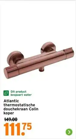 GAMMA Atlantic thermostatische douchekraan Colin koper aanbieding