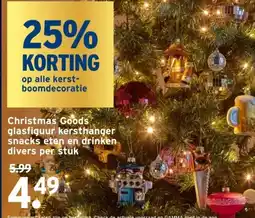 GAMMA Christmas Goods glasfiguur kersthanger snacks eten en drinken divers aanbieding