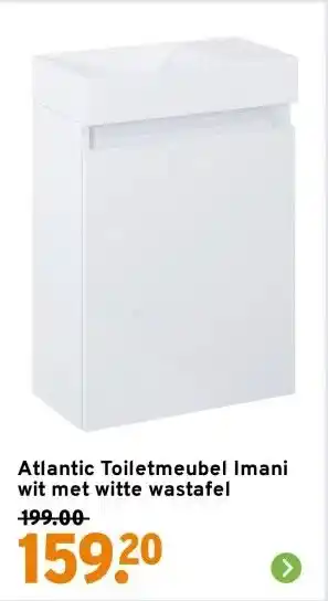 GAMMA Atlantic Toiletmeubel Imani wit met witte wastafel aanbieding