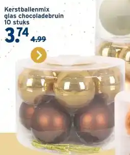 GAMMA Kerstballenmix glas chocoladebruin aanbieding