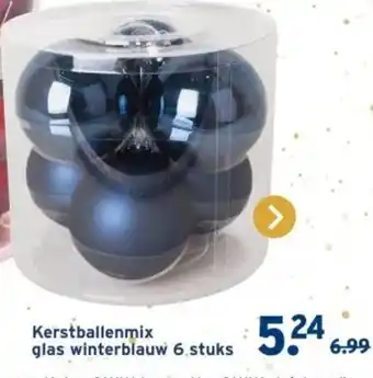 GAMMA Kerstballenmix glas winterblauw aanbieding