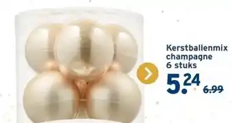 GAMMA Kerstballenmix champagne aanbieding