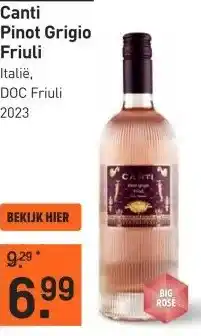Gall & Gall Canti Pinot Grigio Friuli 75CL aanbieding