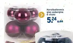 GAMMA Kerstballenmix glas aubergine aanbieding
