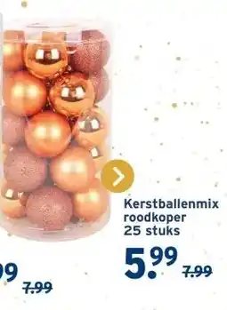GAMMA Kerstballenmix roodkoper aanbieding