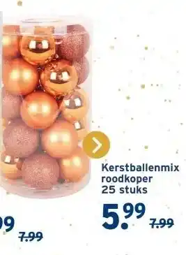GAMMA Kerstballenmix roodkoper aanbieding