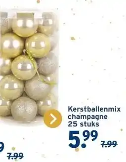 GAMMA Kerstballenmix champagne aanbieding