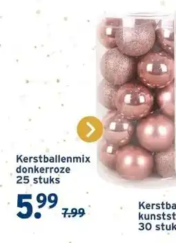 GAMMA Kerstballenmix donkerroze aanbieding