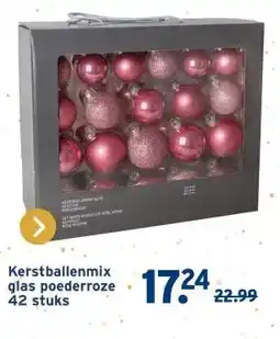 GAMMA Kerstballenmix glas poederroze aanbieding