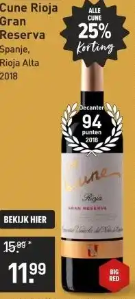 Gall & Gall Cune Rioja Gran Reserva 75CL aanbieding