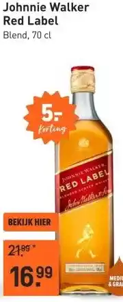 Gall & Gall Johnnie Walker Red Label 70CL aanbieding