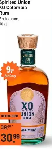 Gall & Gall Spirited Union XO Colombia Rum 70CL aanbieding