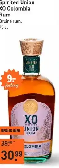 Gall & Gall Spirited Union XO Colombia Rum 70CL aanbieding
