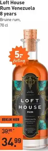 Gall & Gall Loft House Rum Venezuela 8 years 70CL aanbieding