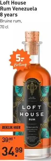 Gall & Gall Loft House Rum Venezuela 8 years 70CL aanbieding
