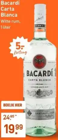 Gall & Gall Bacardí Carta Blanca 100CL aanbieding