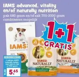 Boon`s Markt IAMS advanced. vitality en/of naturally nutrition aanbieding