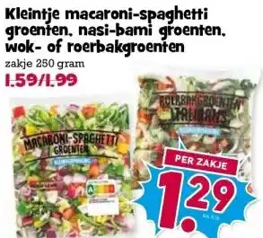 Boon`s Markt Kleintje macaroni-spaghetti groenten, nasi-bami groenten. wok-of roerbakgroenten aanbieding