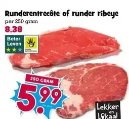 Boon`s Markt Runderentrecôte of runder ribeye aanbieding