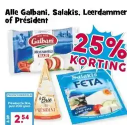 Boon`s Markt Alle Galbani, Salakis, Leerdammer of Président aanbieding