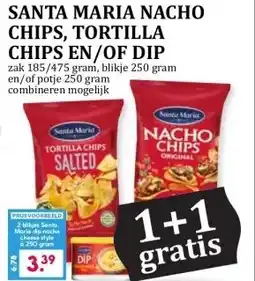 Boon`s Markt SANTA MARIA NACHO CHIPS, TORTILLA CHIPS EN/OF DIP aanbieding