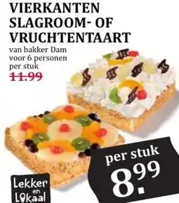 Boon`s Markt VIERKANTEN SLAGROOM-OF VRUCHTENTAART aanbieding