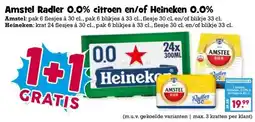 Boon`s Markt Amstel Radler 0.0% citroen en/of Heineken 0.0% aanbieding