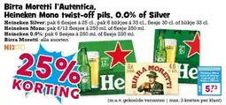 Boon`s Markt Birra Moretti l'Autentica, Heineken Mono twist-off pils, 0.0% of Silver aanbieding